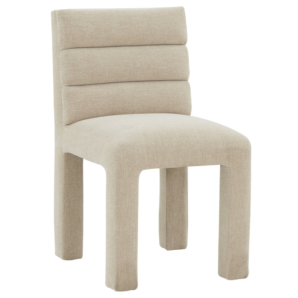 Safavieh PIETRO Channel-Tufted Dining Chair - Modern Upholstered Comfort for Stylish Dining Spaces Beige SFV5081F