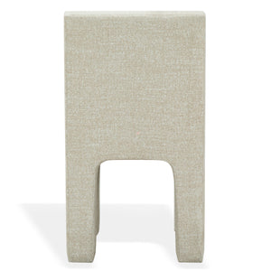 Safavieh Pietro Channel Tufted Upholstered Dining Chair Elegant Wood Frame for Stylish Rooms Taupe SFV5081G