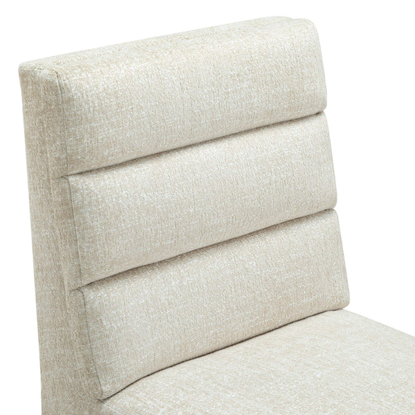 Safavieh Pietro Channel Tufted Upholstered Dining Chair Elegant Wood Frame for Stylish Rooms Taupe SFV5081G