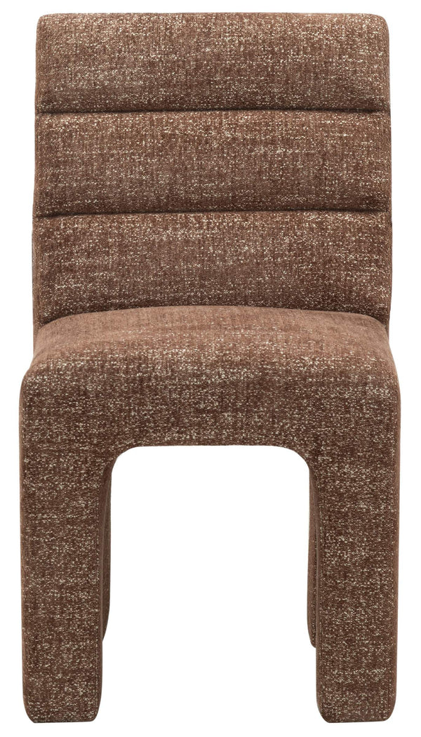 Safavieh Pietro Channel Tufted Upholstered Dining Chair Elegant Wood Frame for Stylish Rooms Dark Brown SFV5081H