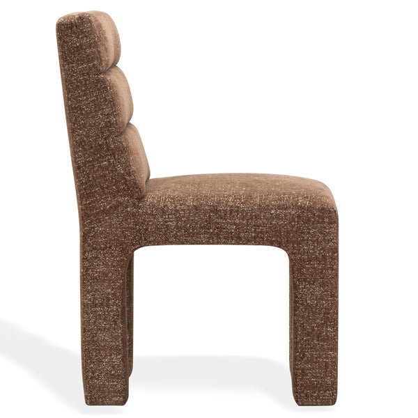 Safavieh Pietro Channel Tufted Upholstered Dining Chair Elegant Wood Frame for Stylish Rooms Dark Brown SFV5081H