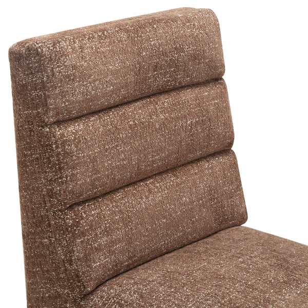 Safavieh Pietro Channel Tufted Upholstered Dining Chair Elegant Wood Frame for Stylish Rooms Dark Brown SFV5081H