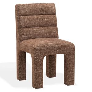 Safavieh Pietro Channel Tufted Upholstered Dining Chair Elegant Wood Frame for Stylish Rooms Dark Brown SFV5081H