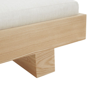 Safavieh Karmen Wood Bench XII23 White / Natural Wood / Fabric / Foam SFV5086A
