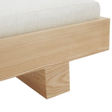 Safavieh Karmen Wood Bench XII23 White / Natural Wood / Fabric / Foam SFV5086A