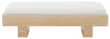 Safavieh Karmen Wood Bench XII23 White / Natural Wood / Fabric / Foam SFV5086A