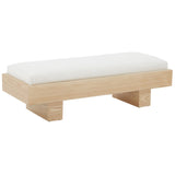 Safavieh Karmen Wood Bench XII23 White / Natural Wood / Fabric / Foam SFV5086A