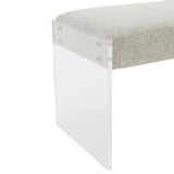 Safavieh Sararose Acrylic Leg Bench Grey Wood / Acrylic / Fabric / Foam SFV5087A