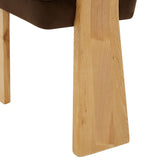 Safavieh Madalena 3 Leg Dining Chair Dark Brown / Natural Wood / Fabric / Foam SFV5088A