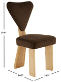 Safavieh Madalena 3 Leg Dining Chair Dark Brown / Natural Wood / Fabric / Foam SFV5088A