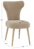 Safavieh Brandietta Faux Shearling Dining Chair XII23 Light Brown / Walnut Wood / Fabric / Foam SFV5089A