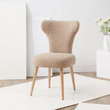 Safavieh Brandietta Faux Shearling Dining Chair XII23 Light Brown / Walnut Wood / Fabric / Foam SFV5089A