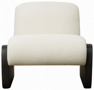 Safavieh Brayford Boucle Accent Chair Ivory / Dark Brown Wood / Fabric / Foam SFV5091A