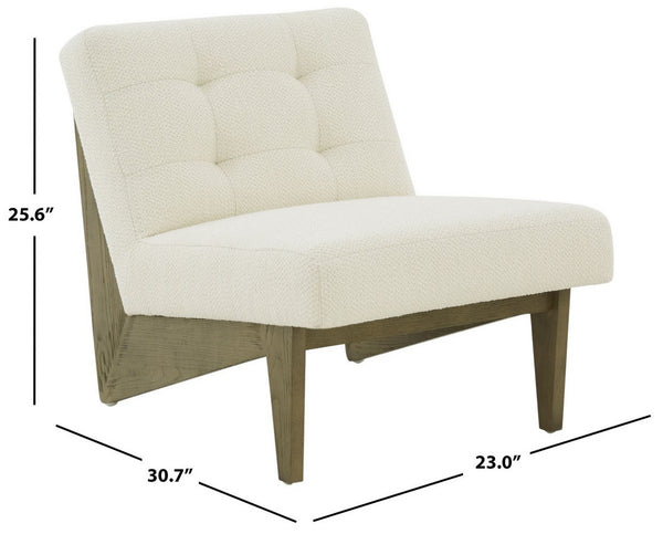 Safavieh Nelly Scandinavian Accent Chair Ivory / Light Grey Wood / Fabric / Foam SFV5093A