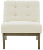 Nelly Scandinavian Accent Chair - Elegant Ivory Upholstered Ash Wood Frame for Stylish Comfort