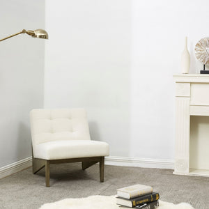 Safavieh Nelly Scandinavian Accent Chair Ivory / Light Grey Wood / Fabric / Foam SFV5093A