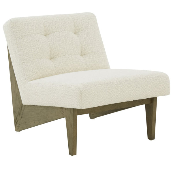 Safavieh Nelly Scandinavian Accent Chair Ivory / Light Grey Wood / Fabric / Foam SFV5093A