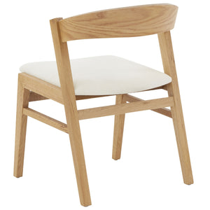 Safavieh Abigayle Wood And Boucle Dining Chair XII23 Ivory / Natural Wood / Fabric / Foam SFV5094A