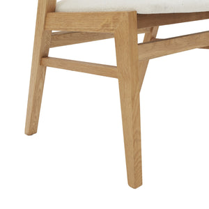 Safavieh Abigayle Wood And Boucle Dining Chair XII23 Ivory / Natural Wood / Fabric / Foam SFV5094A