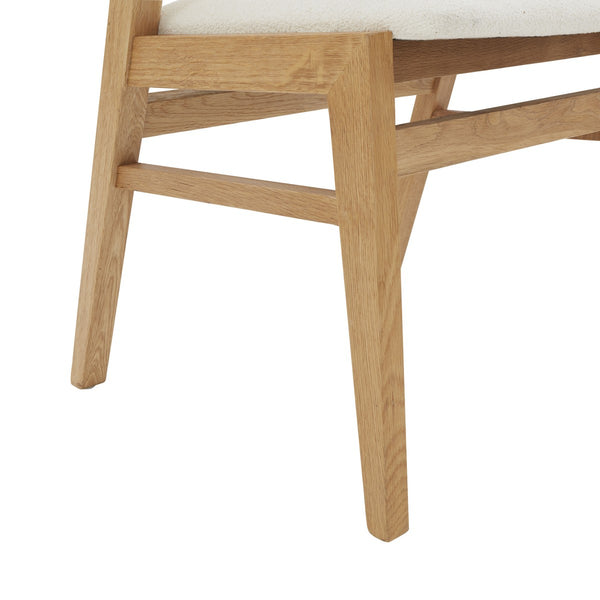 Safavieh Abigayle Wood And Boucle Dining Chair XII23 Ivory / Natural Wood / Fabric / Foam SFV5094A