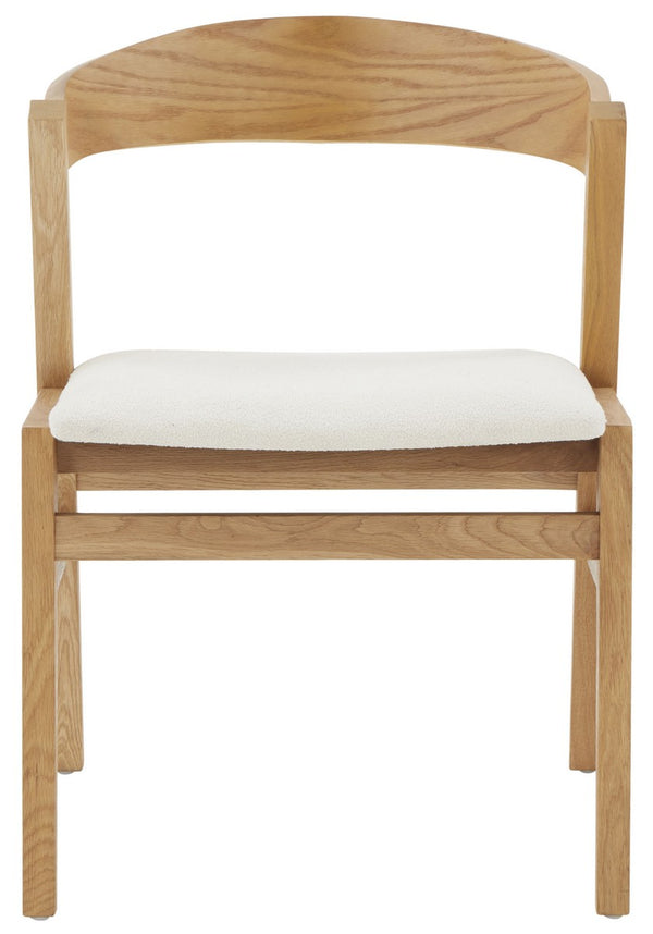 Safavieh Abigayle Wood And Boucle Dining Chair XII23 Ivory / Natural Wood / Fabric / Foam SFV5094A