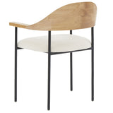 Safavieh Denver Metal Frame And Boucle Dining Chair XII23 Ivory / Black Wood / Fabric / Foam / Metal SFV5095A