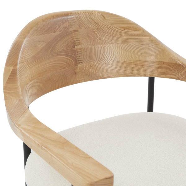 Safavieh Denver Metal Frame And Boucle Dining Chair XII23 Ivory / Black Wood / Fabric / Foam / Metal SFV5095A