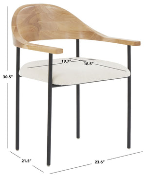 Safavieh Denver Metal Frame And Boucle Dining Chair XII23 Ivory / Black Wood / Fabric / Foam / Metal SFV5095A