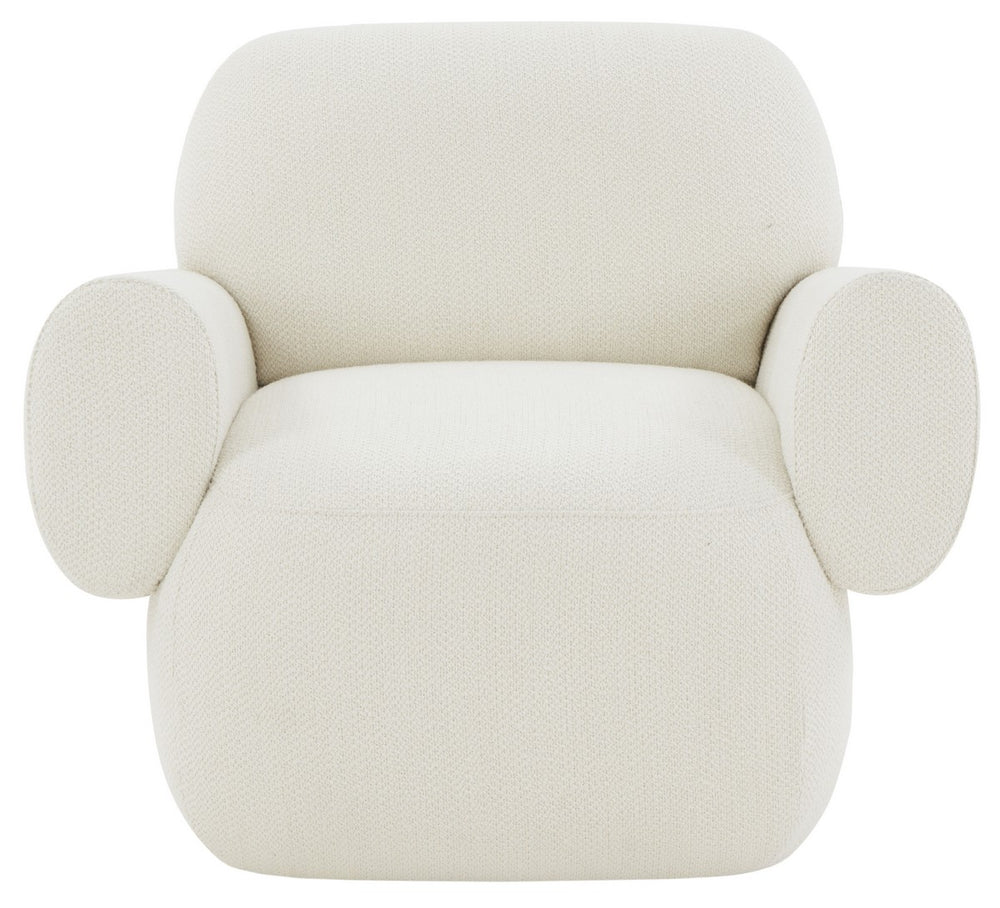 Safavieh Pryce Upholstered Accent Chair XII23 Ivory Wood / Fabric / Foam SFV5096A