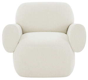 Safavieh Pryce Upholstered Accent Chair XII23 Ivory Wood / Fabric / Foam SFV5096A