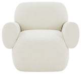 Safavieh Pryce Upholstered Accent Chair XII23 Ivory Wood / Fabric / Foam SFV5096A