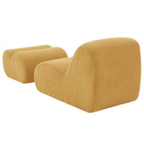 Safavieh Kaolin Cordoroy Accent Chair And Otttoman XII23 Mustard Wood / Fabric / Foam SFV5097A