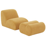 Safavieh Kaolin Cordoroy Accent Chair And Otttoman XII23 Mustard Wood / Fabric / Foam SFV5097A