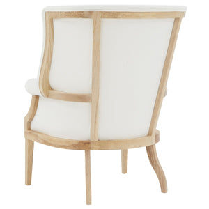 Safavieh Leahbeth Wingback Accent Chair XII23 White / Natural Wood / Fabric / Foam SFV5098A