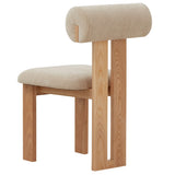 Safavieh Halloway Boucle And Wood Dining Chair Tan / Natural SFV5099B