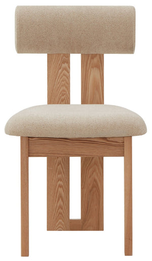 Safavieh Halloway Boucle And Wood Dining Chair Tan / Natural SFV5099B