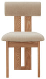 Safavieh Halloway Boucle And Wood Dining Chair Tan / Natural SFV5099B