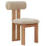 Safavieh Halloway Boucle And Wood Dining Chair Tan / Natural SFV5099B