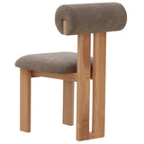 Safavieh Halloway Boucle And Wood Dining Chair Brown / Natural SFV5099C