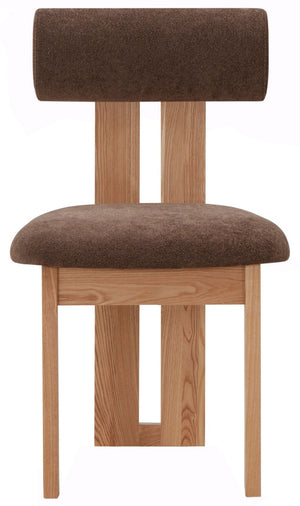 Safavieh Halloway Boucle And Wood Dining Chair Dark Brown / Natural SFV5099D