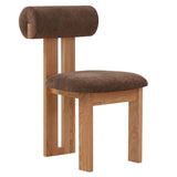 Safavieh Halloway Boucle And Wood Dining Chair Dark Brown / Natural SFV5099D