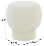 Safavieh Leboeff Round Ottoman Ivory Wood / Fabric / Foam SFV5101A