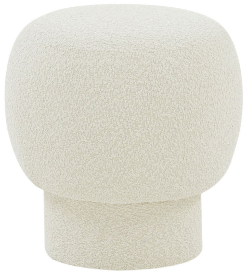 Safavieh Leboeff Round Ottoman Ivory Wood / Fabric / Foam SFV5101A