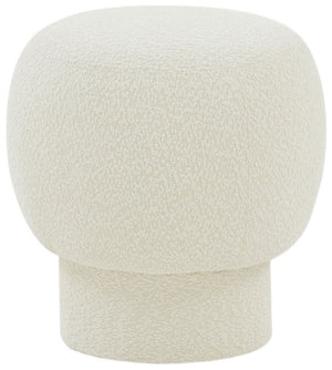 Safavieh Leboeff Round Ottoman Ivory Wood / Fabric / Foam SFV5101A