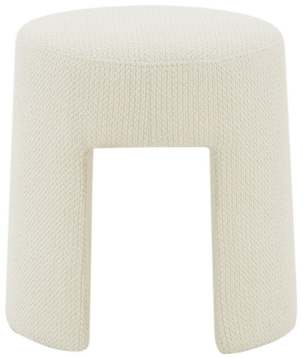 Safavieh Ginny Upholstered Ottoman Ivory Wood / Fabric / Foam SFV5102A