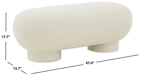 Safavieh Zaydie Upholstered Bench Ivory Wood / Fabric / Foam SFV5103A