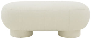 Safavieh Zaydie Upholstered Bench Ivory Wood / Fabric / Foam SFV5103A