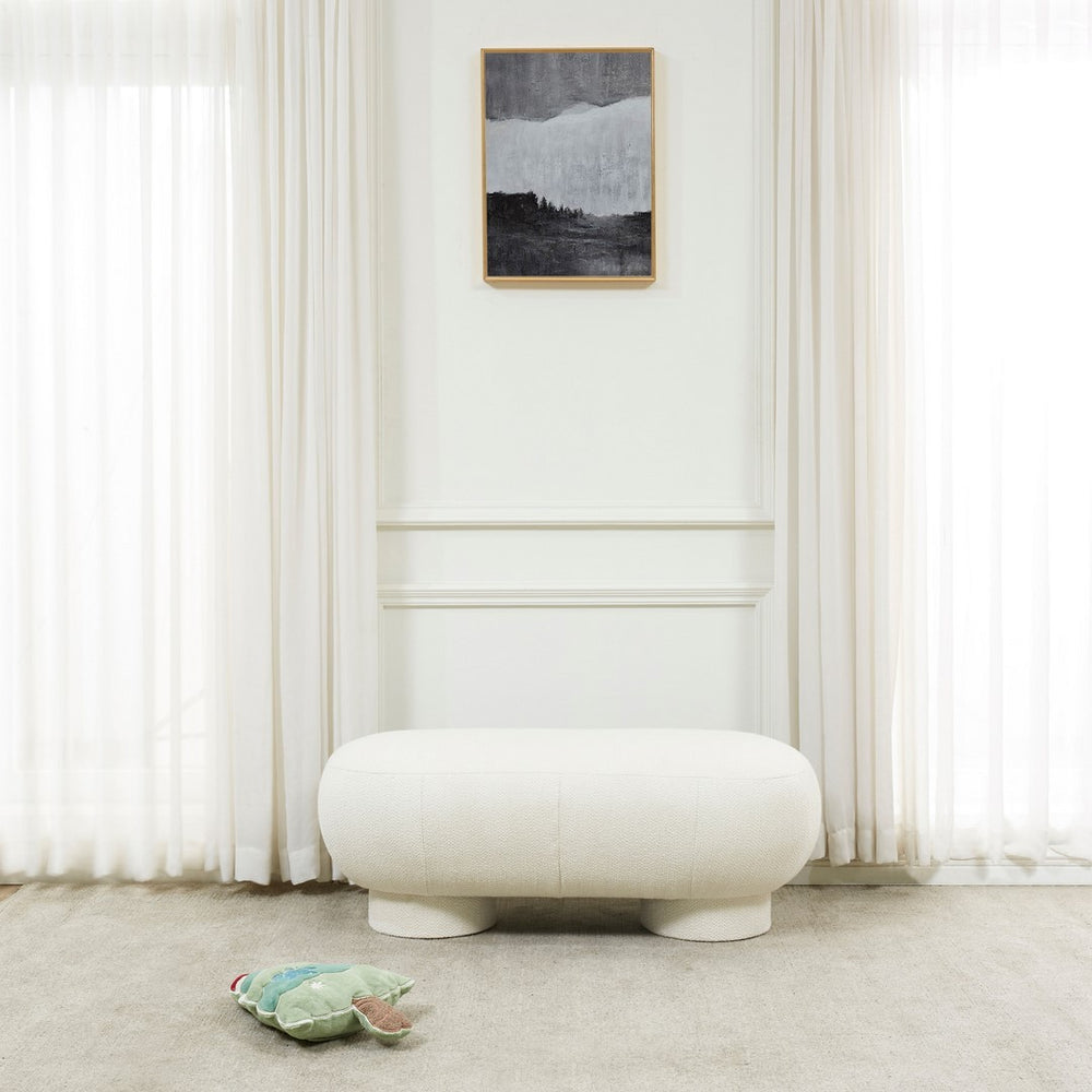 Safavieh Zaydie Upholstered Bench Ivory Wood / Fabric / Foam SFV5103A