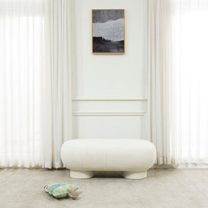 Safavieh Zaydie Upholstered Bench Ivory Wood / Fabric / Foam SFV5103A