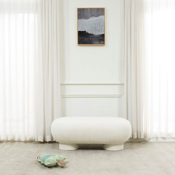 Safavieh Zaydie Upholstered Bench Ivory Wood / Fabric / Foam SFV5103A